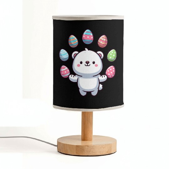 Cartoon Polar Bear Easter Egg Design Fabric Lamps