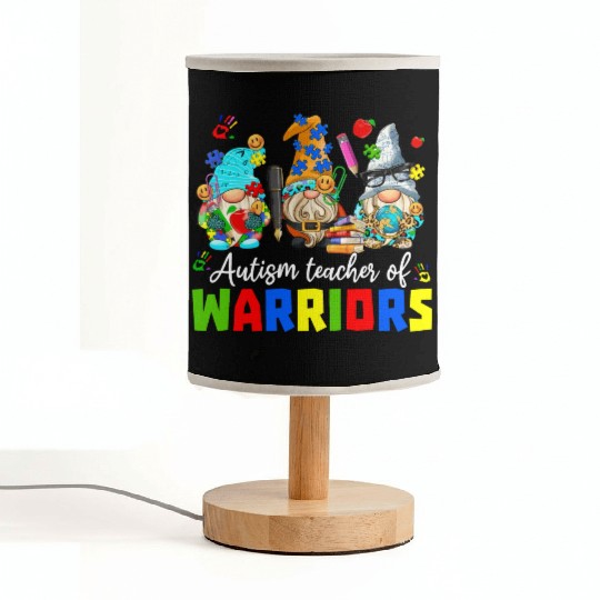 Autism Teacher Warriors Autism Autism Gnome Gift Fabric Lamps