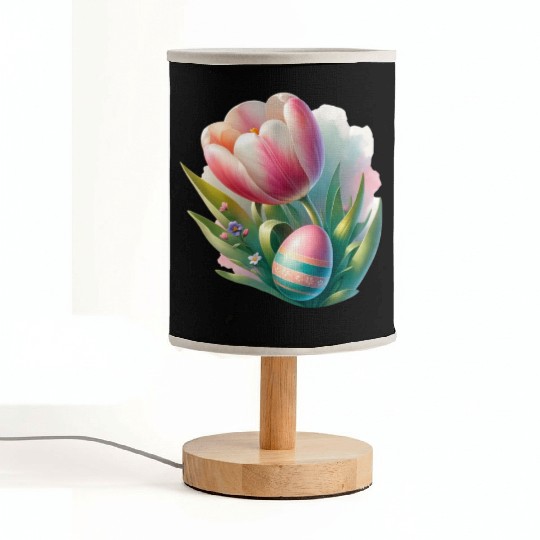 Spring Colorful Tulip With Easter Egg Fabric Lamps