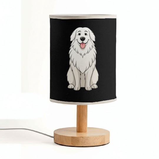 Serene Great Pyrenees Mom - Funny Art Print Fabric Lamps