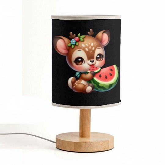 Deer Eating Watermelon Fabric Lamps