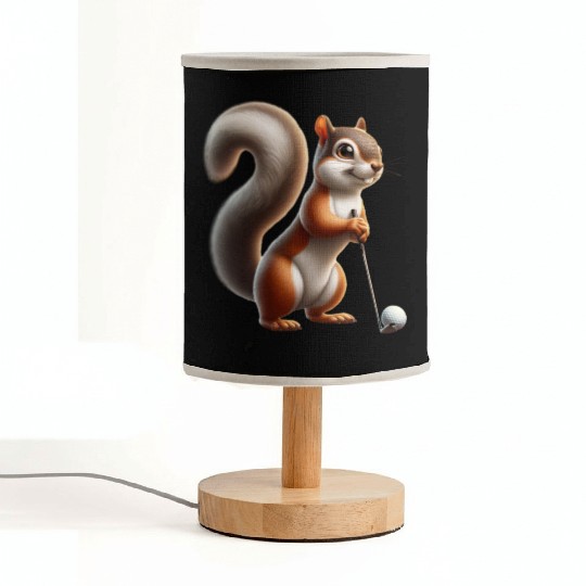 Golf Player Squirrel Animal Lover Design Fabric Lamps
