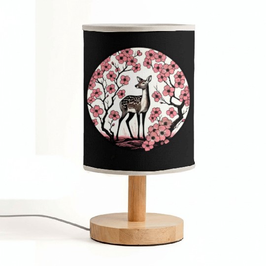 Spring Fawn Deer Dogwood Fabric Lamps