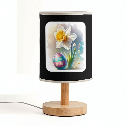 A Beautiful Daffodil With an Easter Egg Fabric Lamps