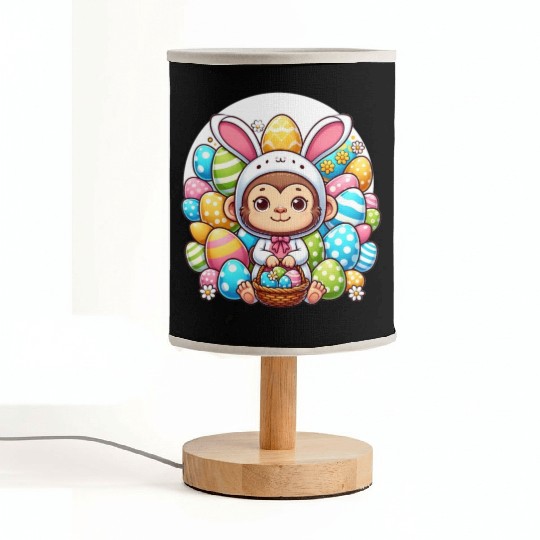 Easter Monkey in Bunny Costume Fabric Lamps