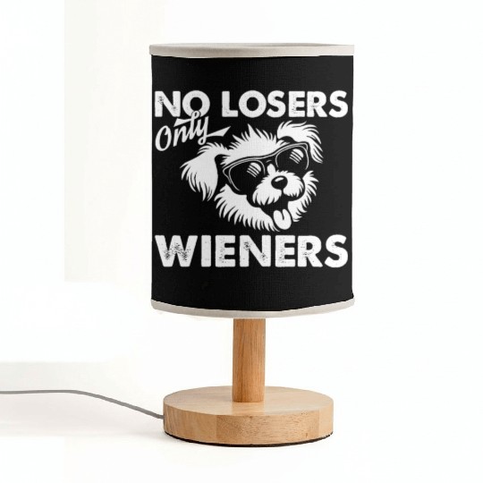 No Losers Only Wieners Dog Fabric Lamps
