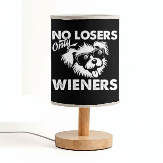No Losers Only Wieners Dog Fabric Lamps