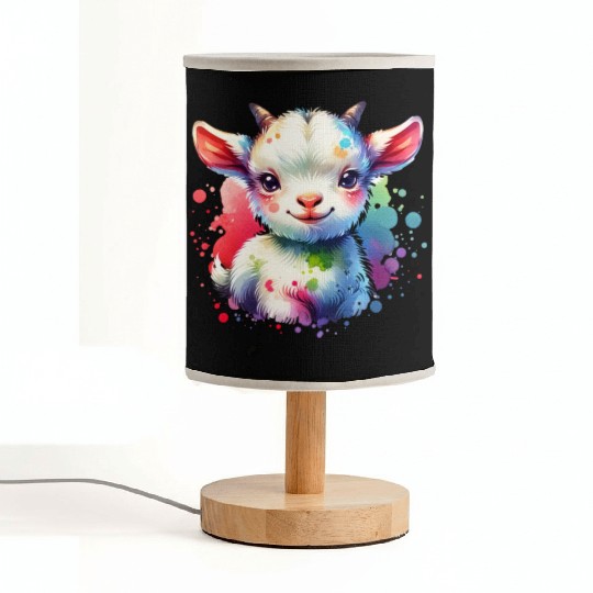 Cute Goat Lover Farm Animal Lamb Enthusiast Design Fabric Lamps