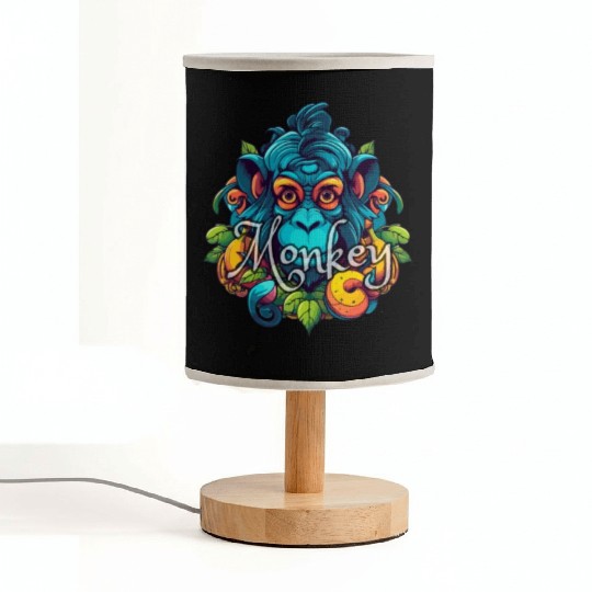 Black Blue Monkey Adventure Fabric Lamps 20240309 194212