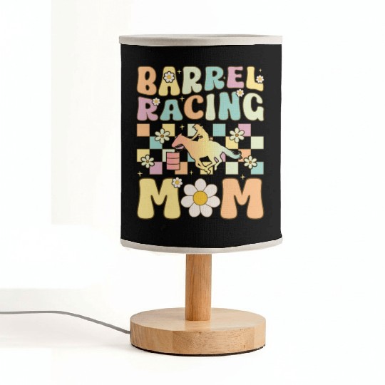 Barrel Racing Mom Groovy Female Barrel Racer Rodeo Fabric Lamps