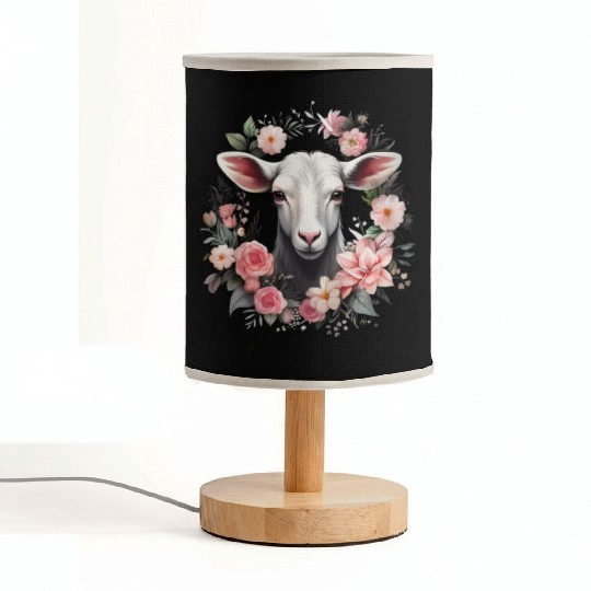 Goat Flowers Farmer Gift Fabric Lamps