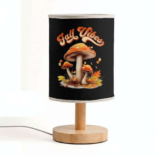 Fall Vibes Autumn Lover Mashroom and Fallen Mapple Fabric Lamps