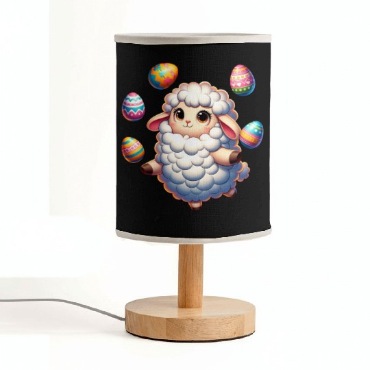Colorful Easter Egg Juggling Lamb Cartoon Fabric Lamps