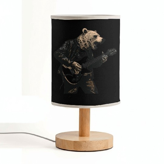 Grizzly Bear Playing Guitar Fabric Lamps