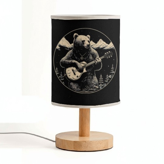 Grizzly Bear Playing Guitar Fabric Lamps
