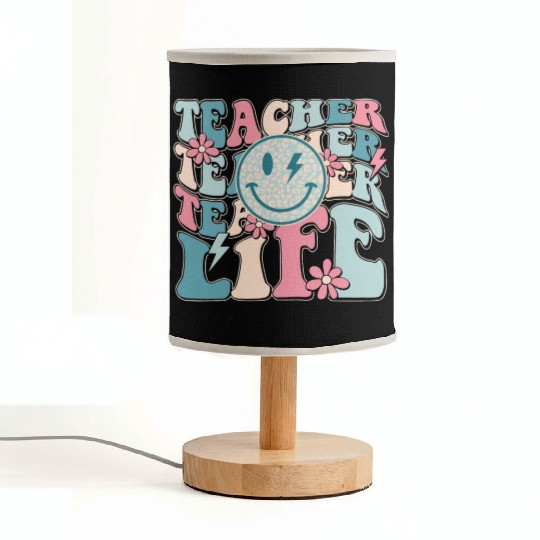 Teacher Life Happy Face Teachers Day Retro Fabric Lamps
