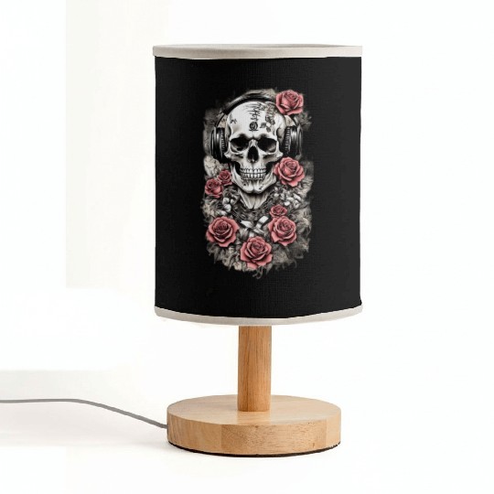 Rock & Roses Fabric Lamps: Skull, Roses & music nout
