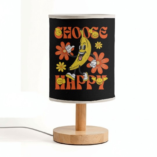 Choose Happy Retro Banana Mascot Fabric Lamps
