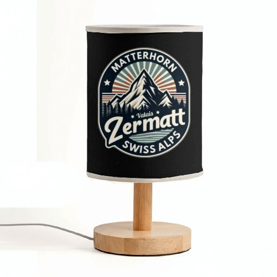Retro Zermatt swiss skiing holiday in valais Fabric Lamps