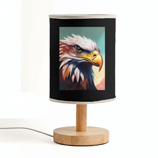 image of an angry eagle in a contemporary medieval Fabric Lamps