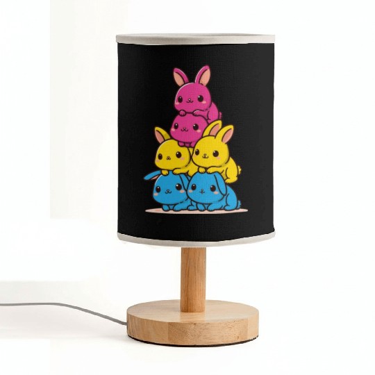 Bunny Pansexual Flag Pride Month Cute Bunny Fabric Lamps