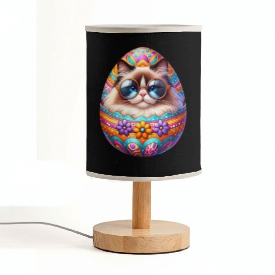 Ragdoll Cat in Easter Egg Design Fabric Lamps