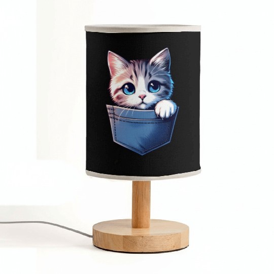 Meowy in a pocket Fabric Lamps