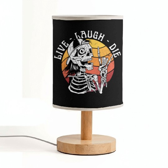 Live Laugh Die Funny Halloween Skeleton Sarcastic Fabric Lamps