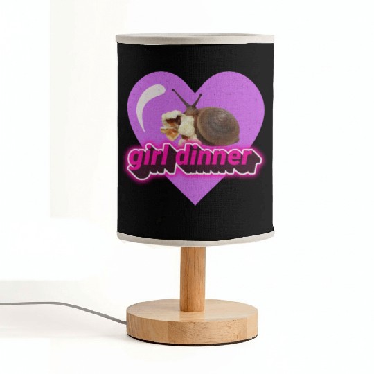 Girl dinner meme snail popcorn cute aesthetic Fabric Lamps