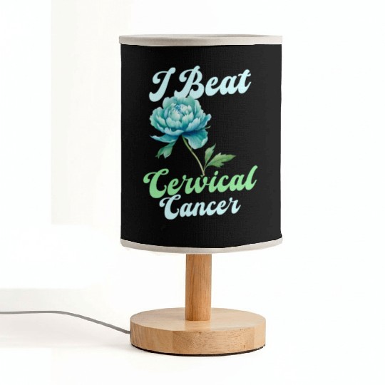 Cervical Cancer Awareness I Beat Cervical Cancer Fabric Lamps
