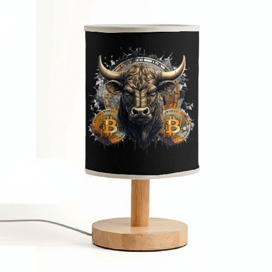 Crypto Bull Funny Blockchain Bitcoin Trader Fabric Lamps