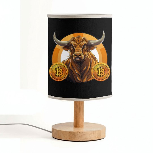 Retro Crypto Currency Bull Bitcoin Blockchain Fabric Lamps