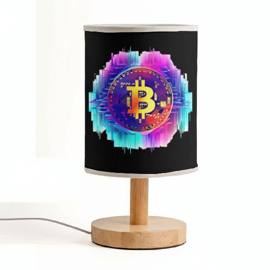 Vaporwave Bitcoin Digital Currency Coin Crypto Tra Fabric Lamps