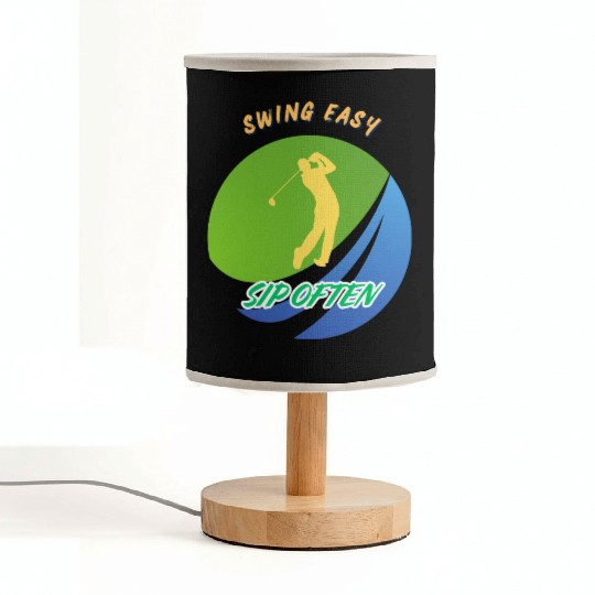 Swing Easy, Sip Often. Funny golf beer Fabric Lamps