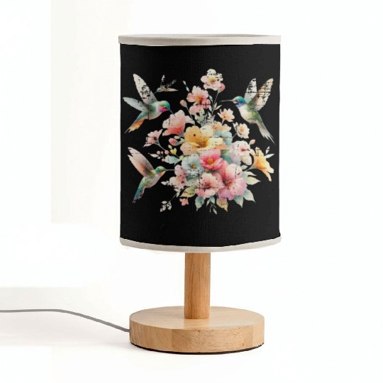 Hummingbird Nature Lover Spring Wildlife Vintage Fabric Lamps