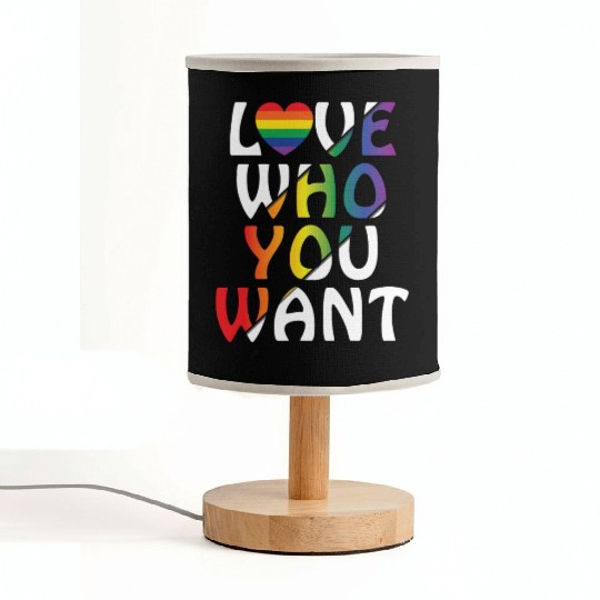 LGBT Love Who You Want Rainbow Heart Gay Pride Fabric Lamps