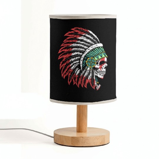 Indigenous Native American Skull Skull Head Fabric Lamps