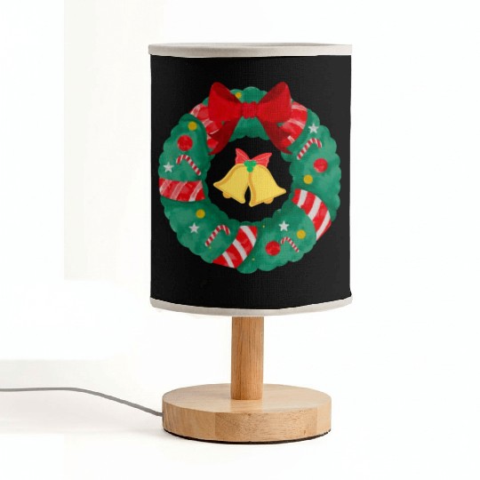 Christmas Wreath with Bells Fabric Lamps
