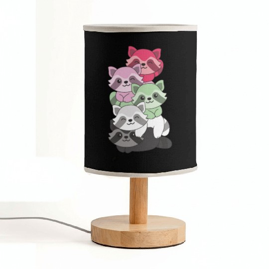 Recipromantic Flag Pride Lgbtq Cute Raccoon Fabric Lamps