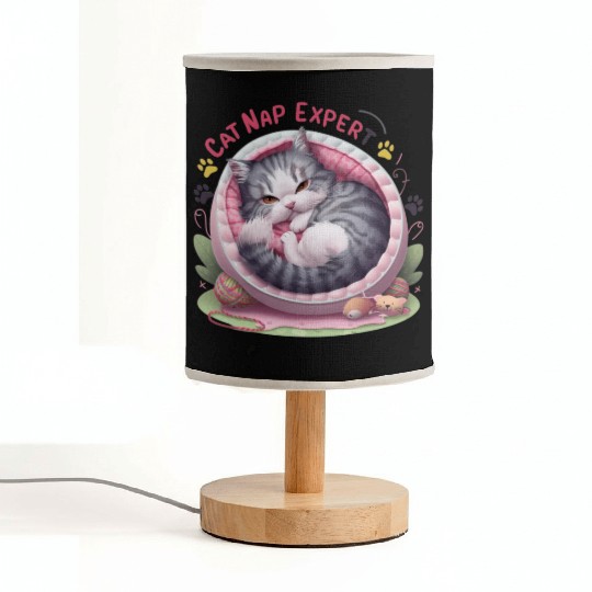 Cat Nap Expert - Funny Cat Outfit! Fabric Lamps