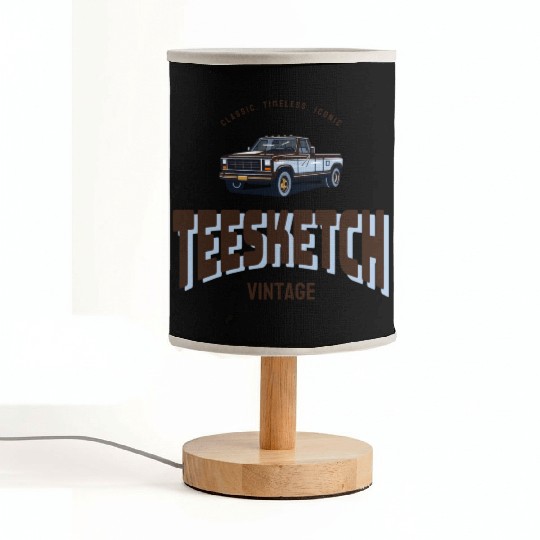 retro car with teesketch logo | old school Fabric Lamps