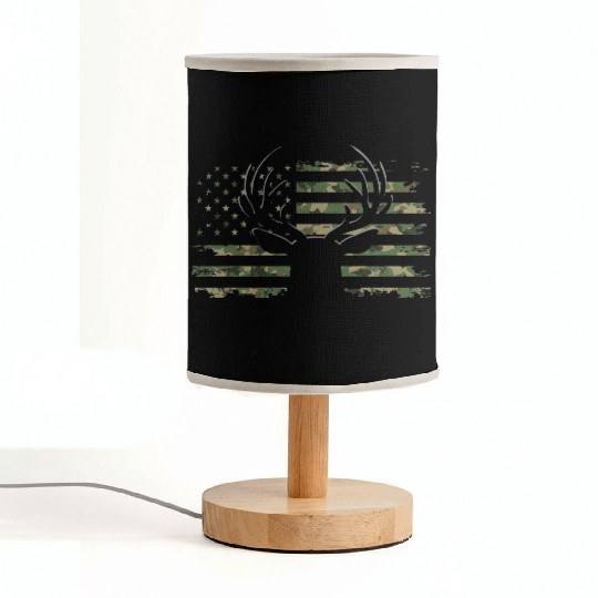 American Flag Camouflage Outdoor Antlers Deer Fabric Lamps