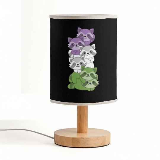 Genderqueer Flag Pride Lgbtq Cute Raccoon Fabric Lamps