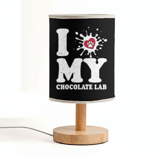I Love My Chocolate Lab Labrador Retriever Owner Fabric Lamps