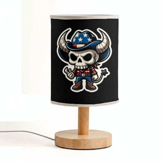 Patriotic Cowboy: Horned Skull, cowboy carter Fabric Lamps