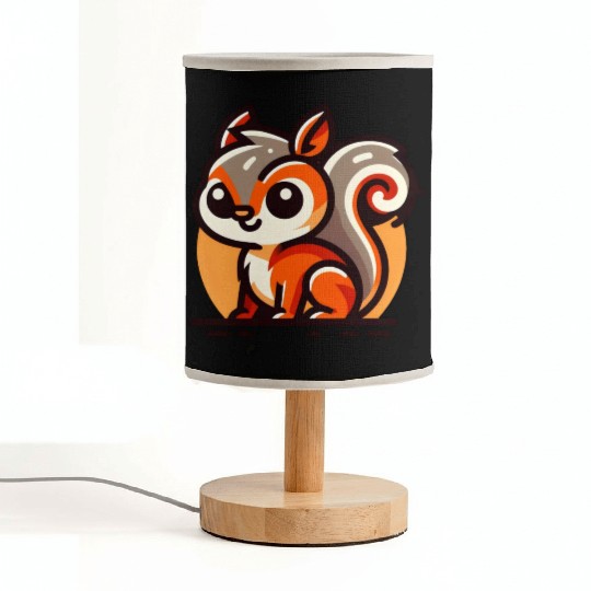 Sweet Smiling Squirrel with big Eyes Fabric Lamps