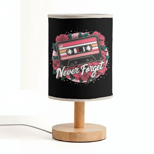 A cassette tape colored with roses never forget Fabric Lamps