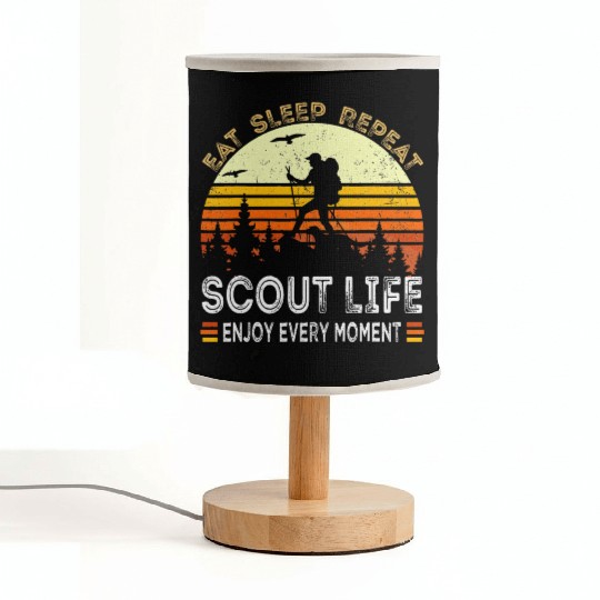 Eat Sleep Scout Repeat Camping Fabric Lamps