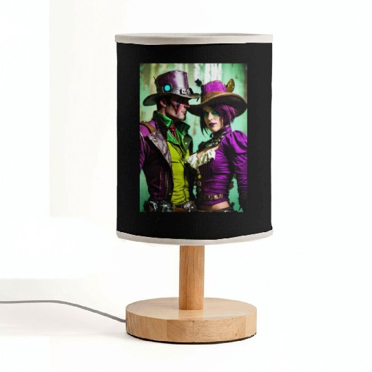 dark purple and green avatars ax vs nox 1 Fabric Lamps
