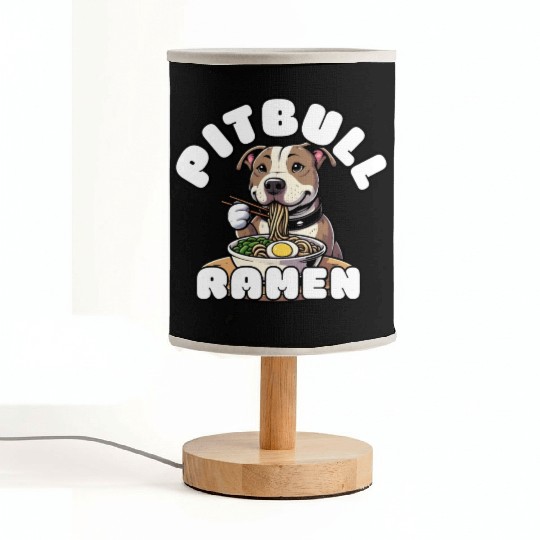 Pitbull Eating Ramen Fabric Lamps